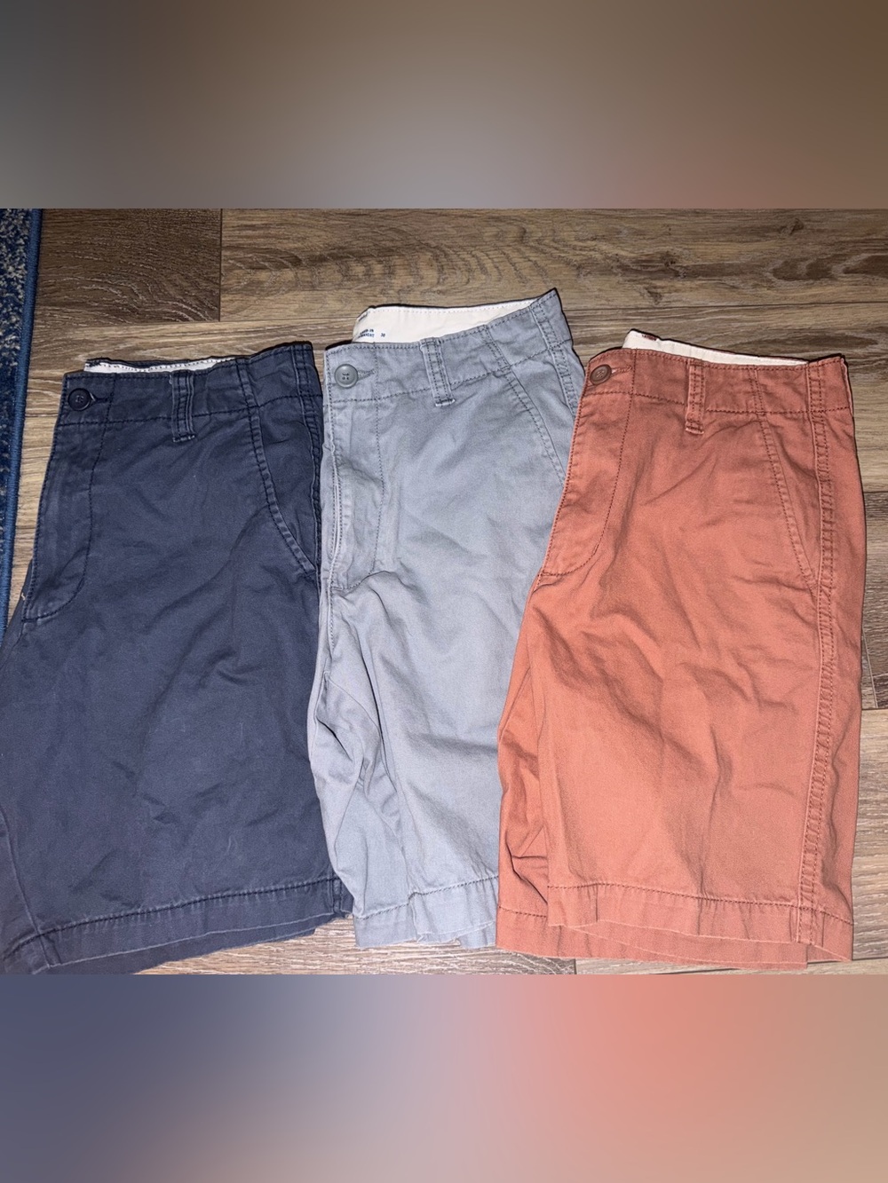 Men Old Navy Lived in Straight Style Shorts - Navy, Light Gray, Rust